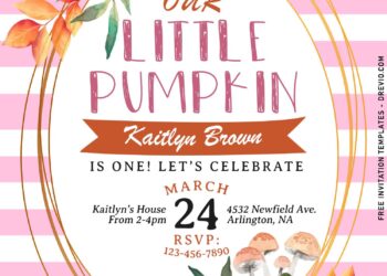 7+ Cute Little Pumpkin First Birthday Party Invitation Templates