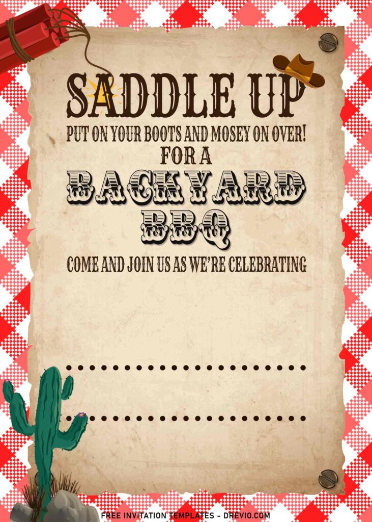 7+ Saddle Up Wild West Theme Birthday Invitation Templates with Wild West Text Wording