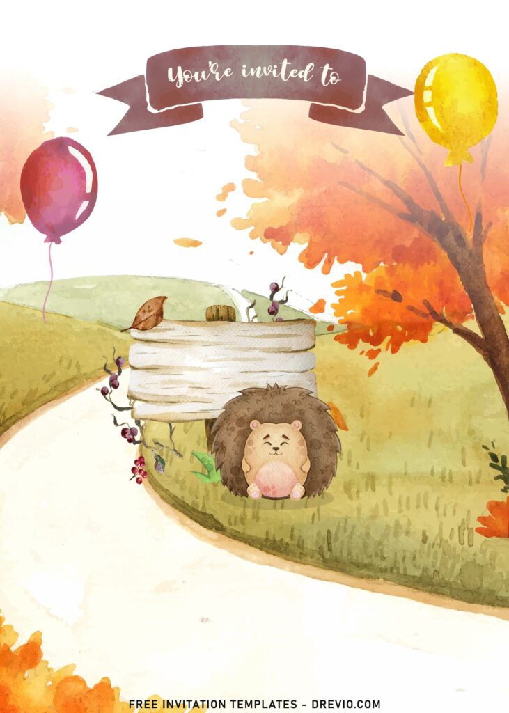 7+ Gender Neutral Woodland Birthday Invitation Templates with cute hedgehog