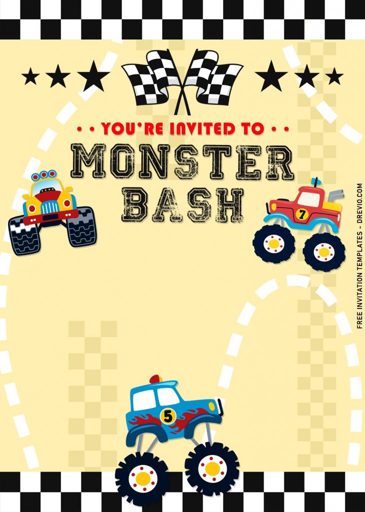 Invitation Template of 7+ Boys Monster Truck Bash Birthday Invitation Templates For All Ages 2