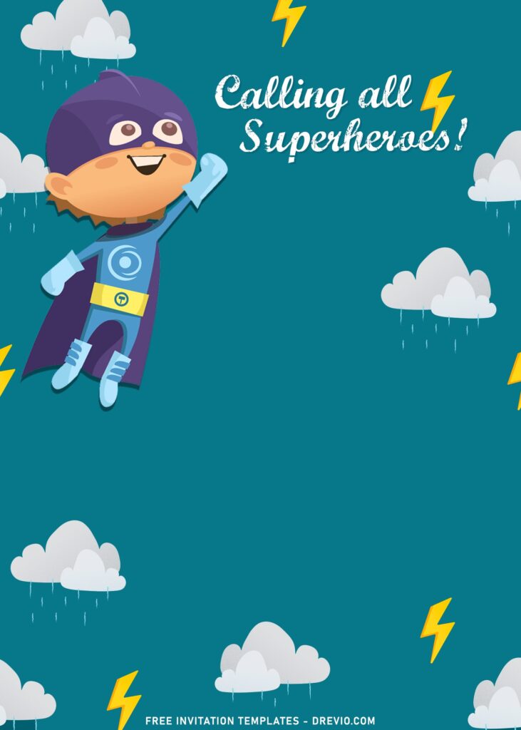 7+ Incredible Superhero Cape Birthday Invitation Templates with 