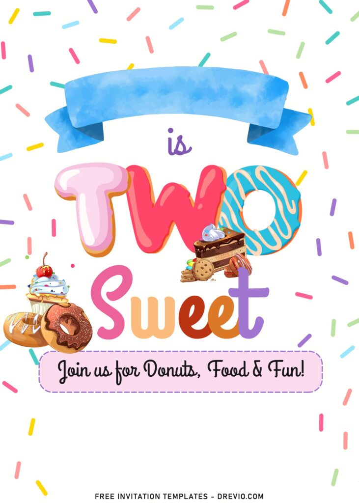 7+ Best Two Sweet 2nd Birthday Invitation Templates with cupcake
