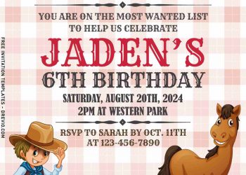 7+ Wanted All Cowboy And Cowgirl Birthday Invitation Templates