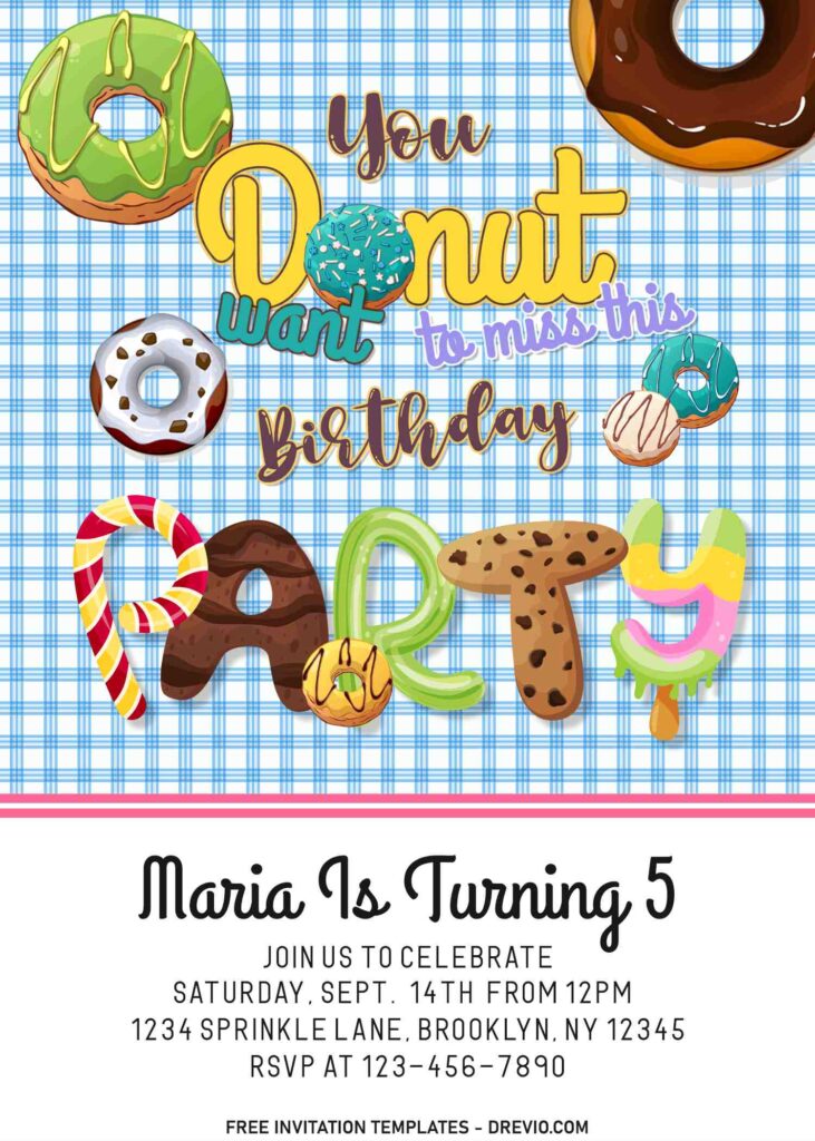 7+ Donut Want Miss This Themed Sweet Birthday Invitation Templates
