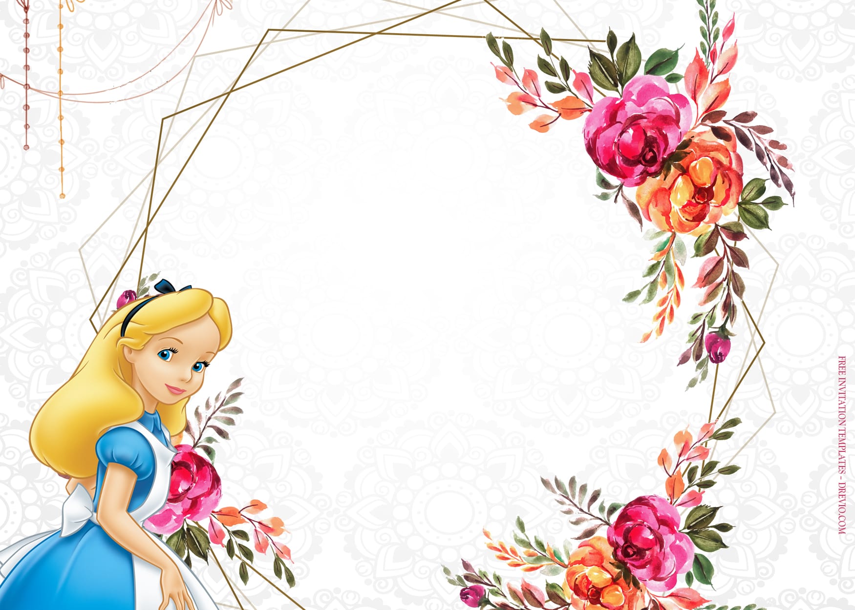 8+ Alice In Wonderland Blossoming Birthday Invitation Templates Type One
