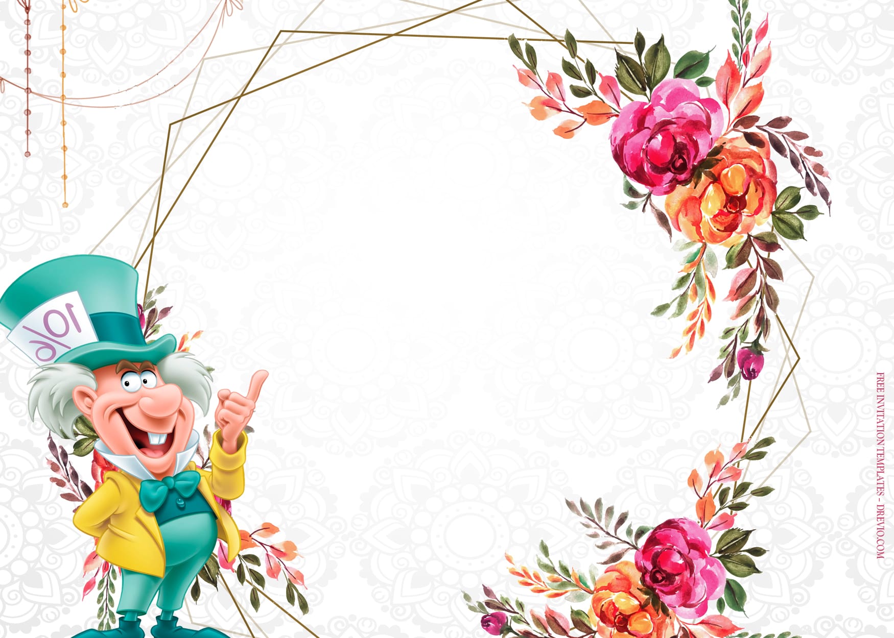 8+ Alice In Wonderland Blossoming Birthday Invitation Templates Type Seven