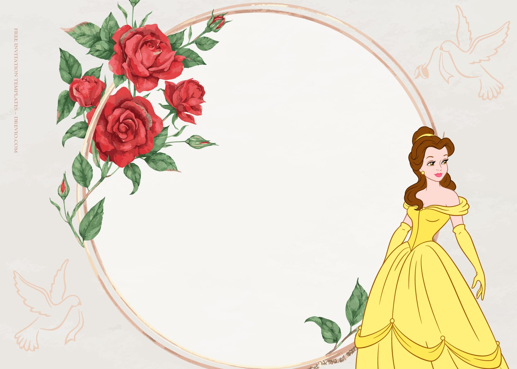 8+ Disney Princess Blossom Beauty Birthday Invitation Templates Type FIve