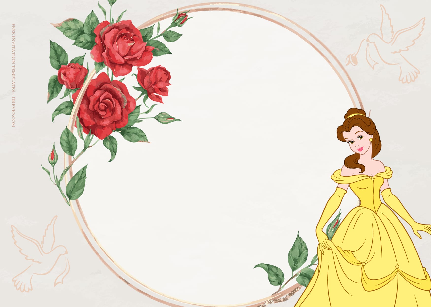 8+ Disney Princess Blossom Beauty Birthday Invitation Templates Type FOur