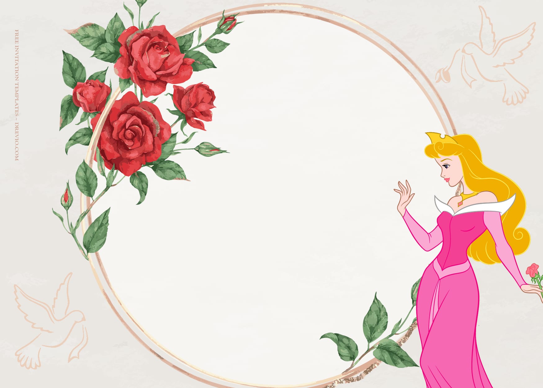 8+ Disney Princess Blossom Beauty Birthday Invitation Templates Type Seven