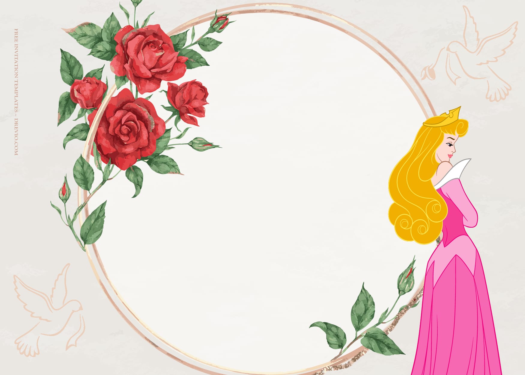8+ Disney Princess Blossom Beauty Birthday Invitation Templates Type Six