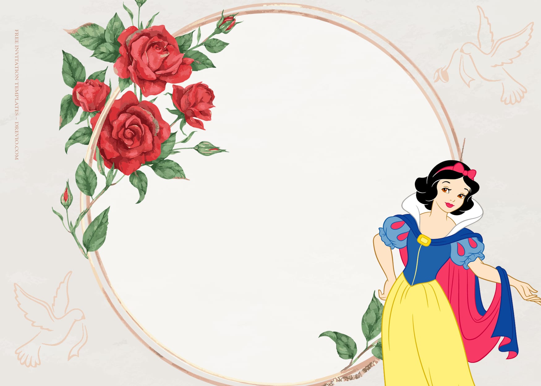 8+ Disney Princess Blossom Beauty Birthday Invitation Templates Type Three