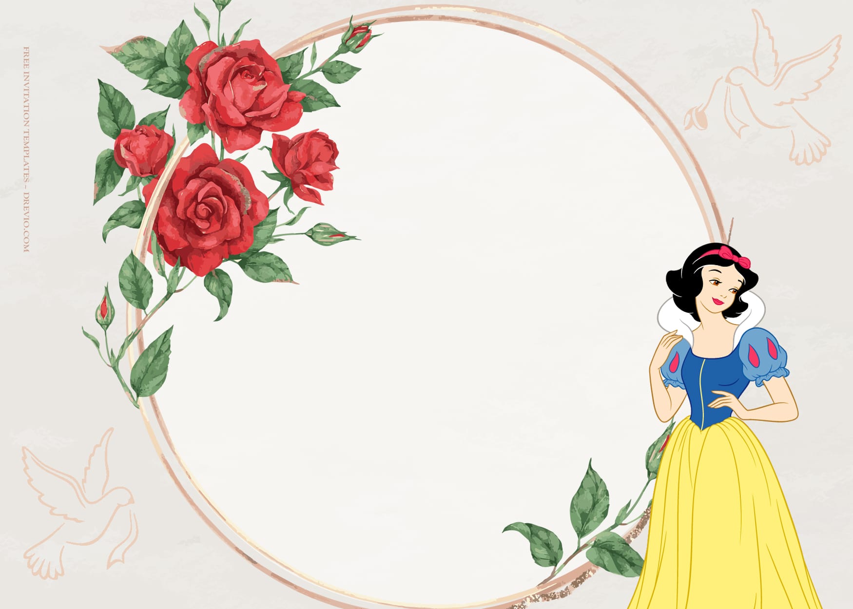 8+ Disney Princess Blossom Beauty Birthday Invitation Templates Type Two