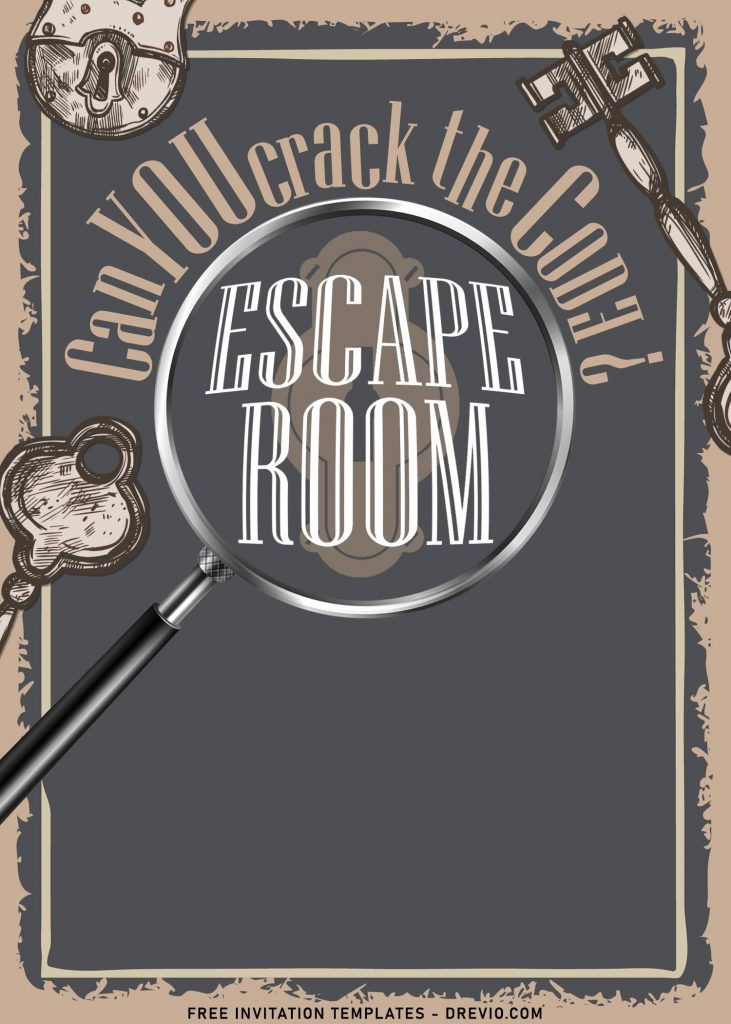 8+ Exciting Escape Room Party Invitation Templates For Kids, Teens And Adults with vintage key