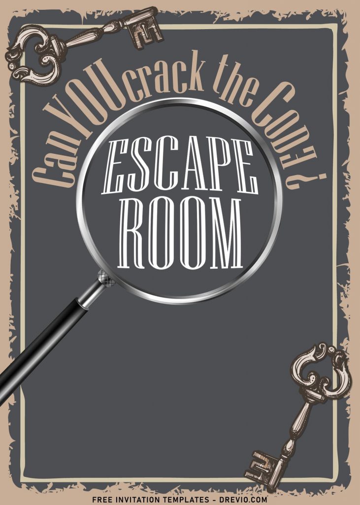 Invitation Template of 8+ Vintage Locks And Keys Escape Room Party Invitation Templates For Kids, Teens And Adults 1