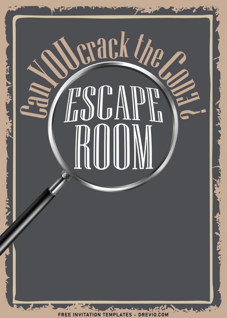 8+ Exciting Escape Room Party Invitation Templates For Kids, Teens And Adults with vintage poster style background