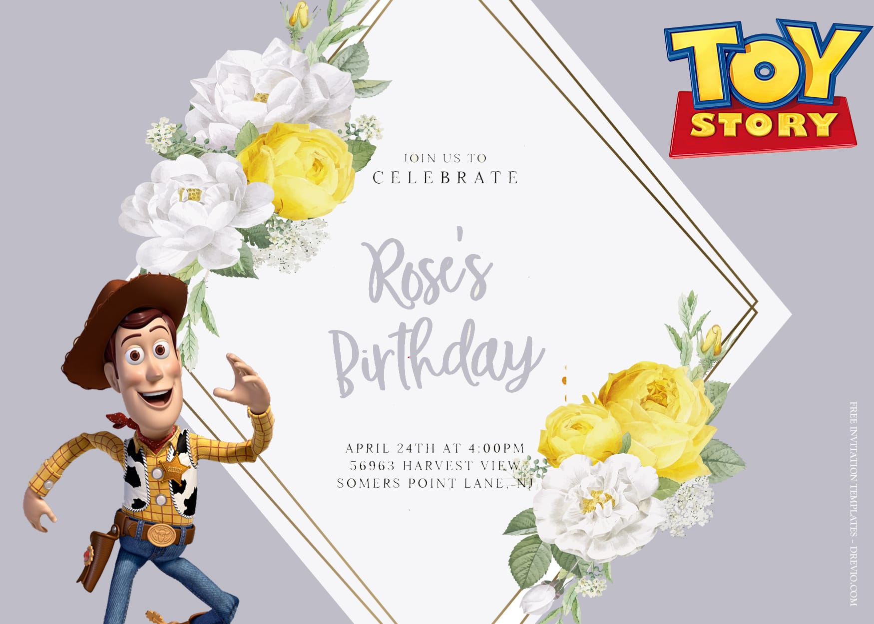 8+ Fresh Blossom Toy Story In Action Birthday Invitation Templates Title