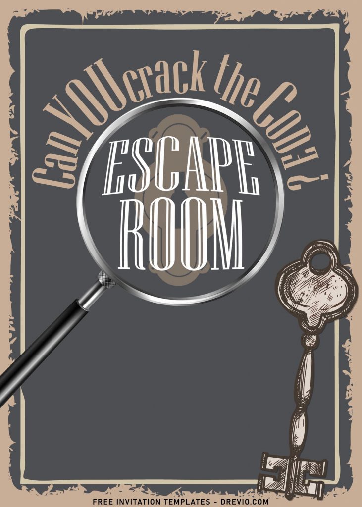 8+ Exciting Escape Room Party Invitation Templates For Kids, Teens And Adults with vintage style background