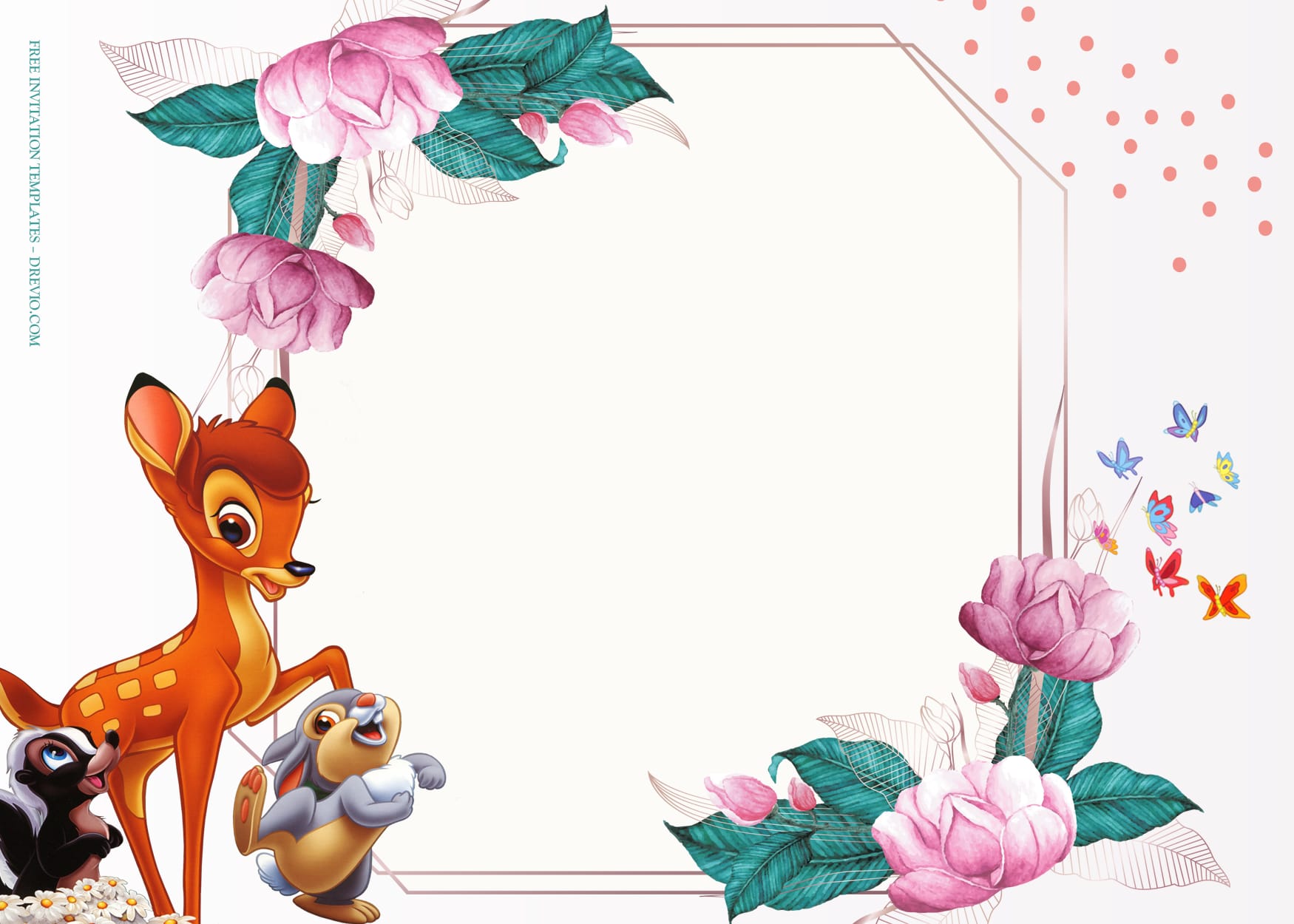 8+ Jungle Friendship With Bambi Birthday Invitation Templates Type Seven