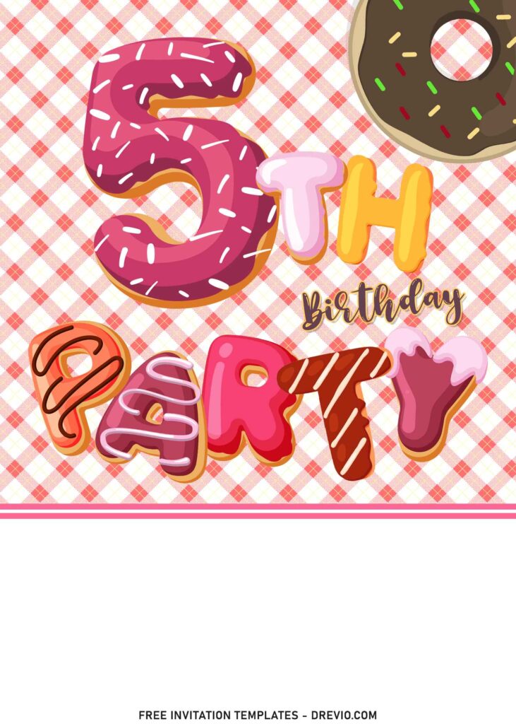8+ Candyland Sweet Birthday Invitation Templates For Boys And Girls with gingham picnic tablecloth background