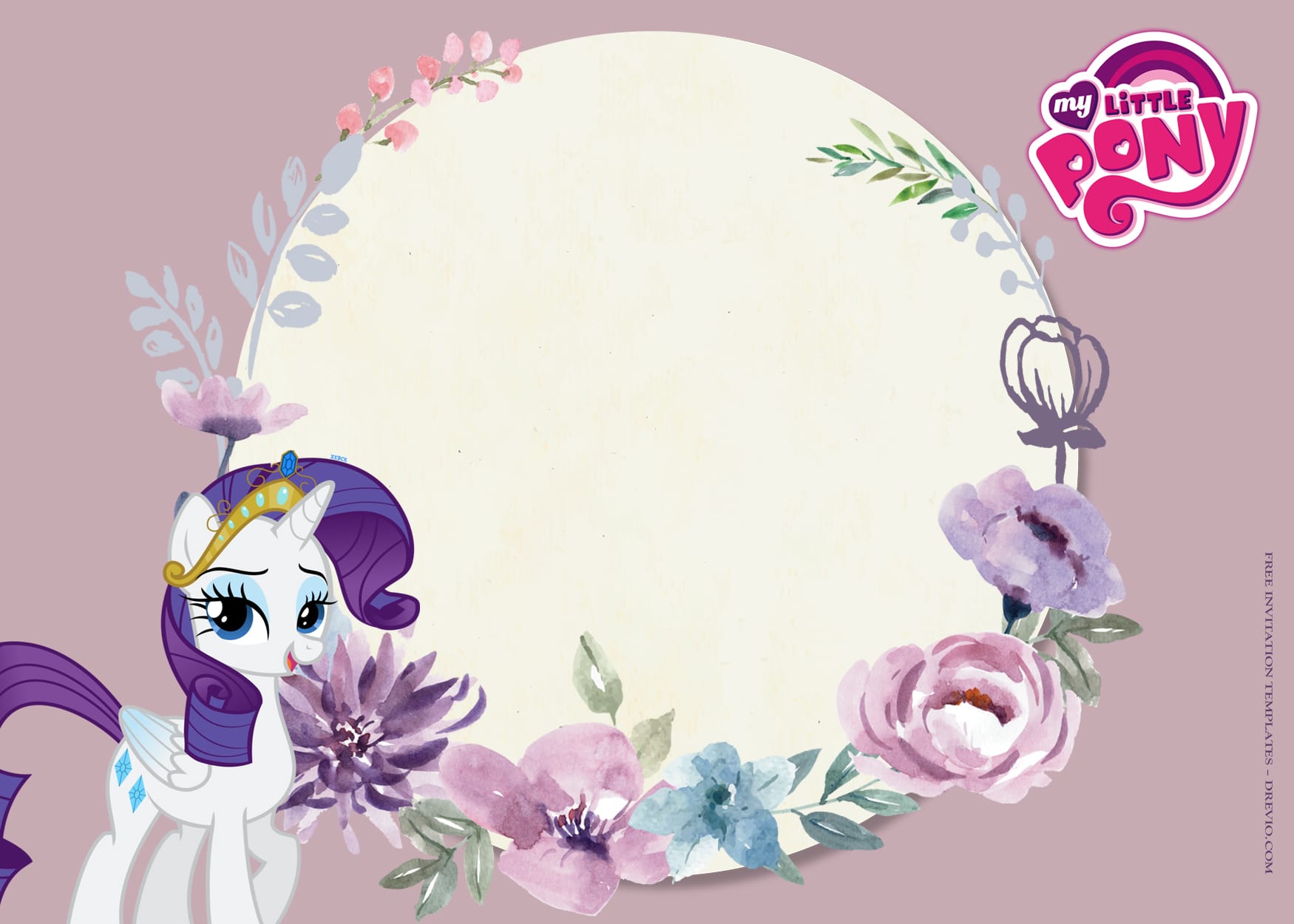 8+ Purple Pie My Little Pony Birthday Invitation Templates Type Five