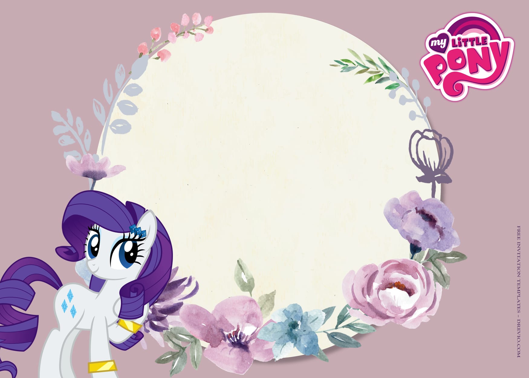 8+ Purple Pie My Little Pony Birthday Invitation Templates Type Four
