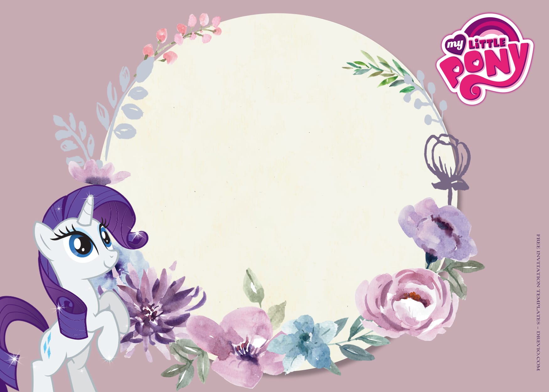 8+ Purple Pie My Little Pony Birthday Invitation Templates Type One
