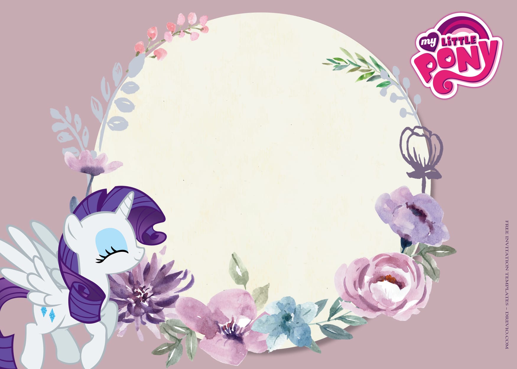 8+ Purple Pie My Little Pony Birthday Invitation Templates Type Seven