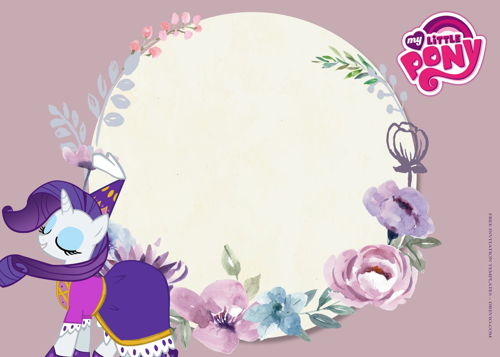 8+ Purple Pie My Little Pony Birthday Invitation Templates Type Three