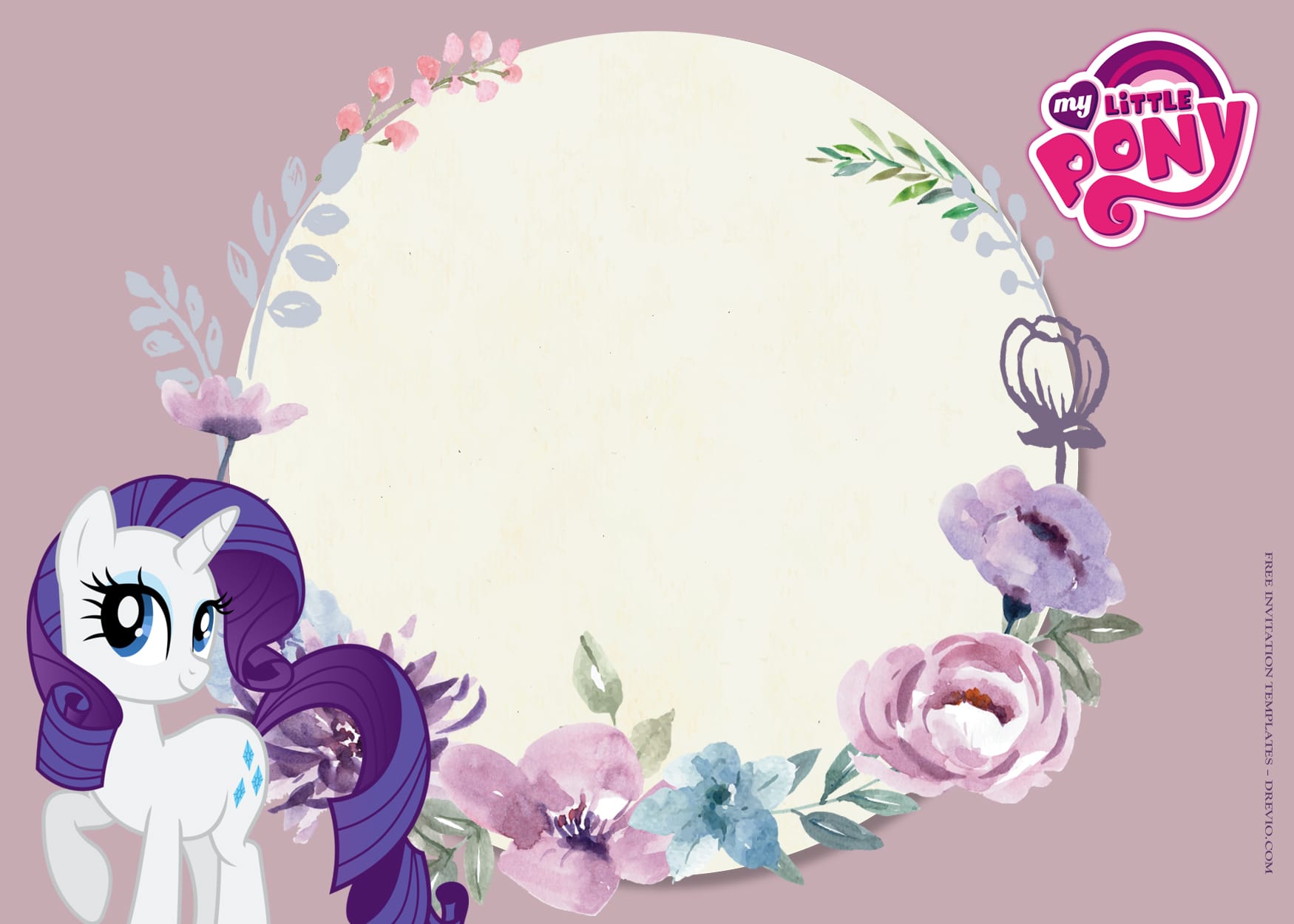 8+ Purple Pie My Little Pony Birthday Invitation Templates Type Two