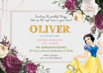 8+ Rose Fragrance Snow White Birthday Invitation Templates Title