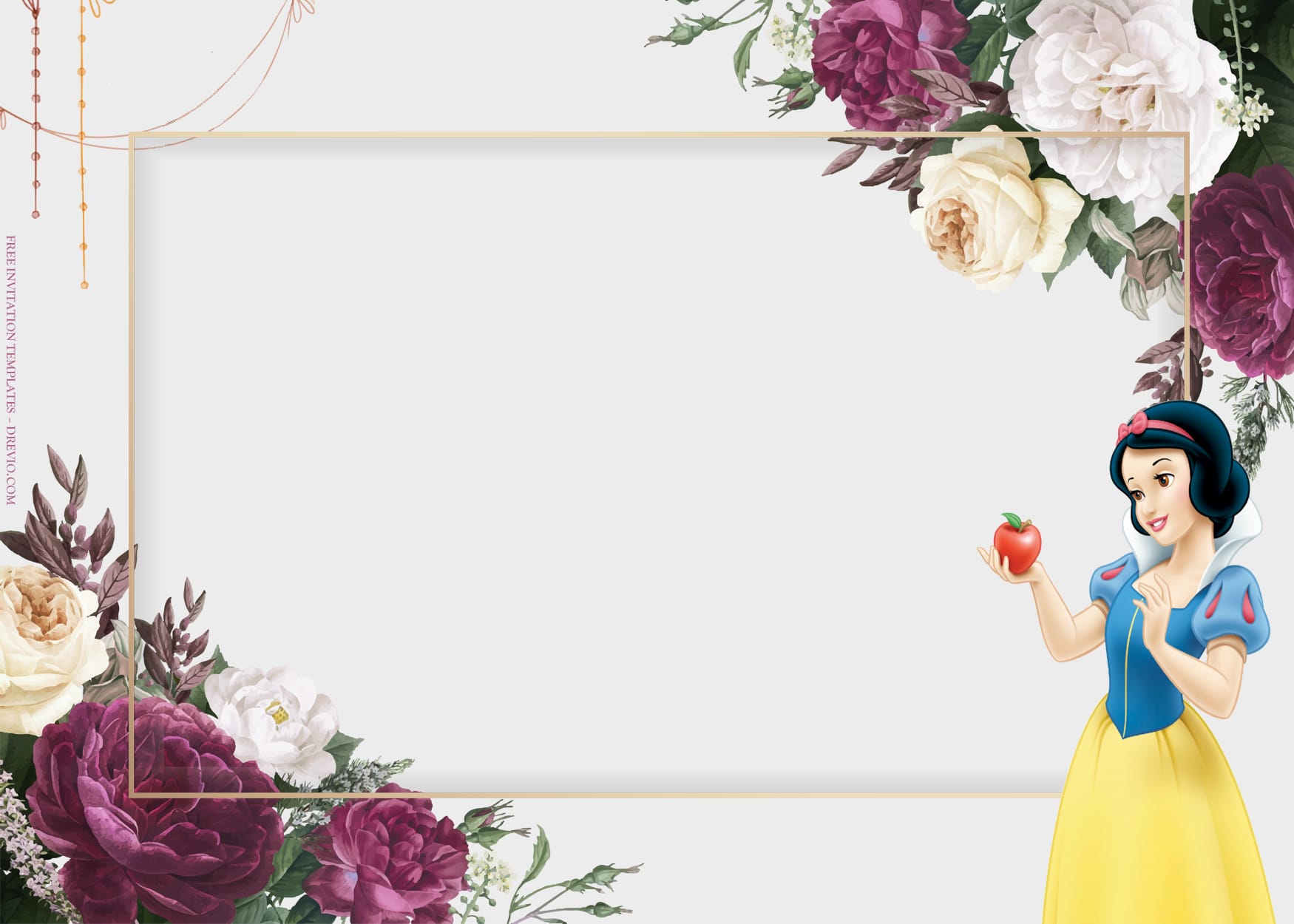 8+ Rose Fragrance Snow White Birthday Invitation Templates Type Four