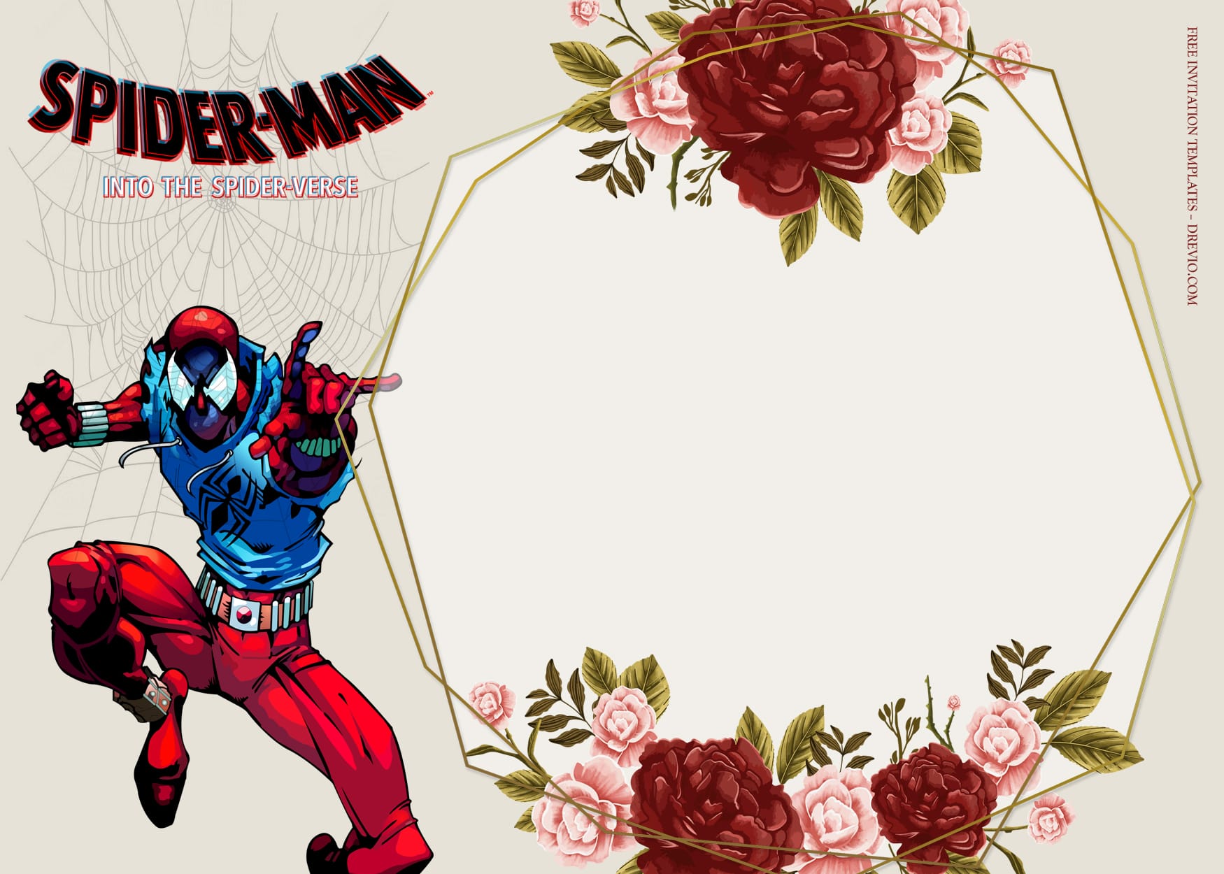 8+ Scatter All Over Spiderverse Birthday Invitation Templates Type Four