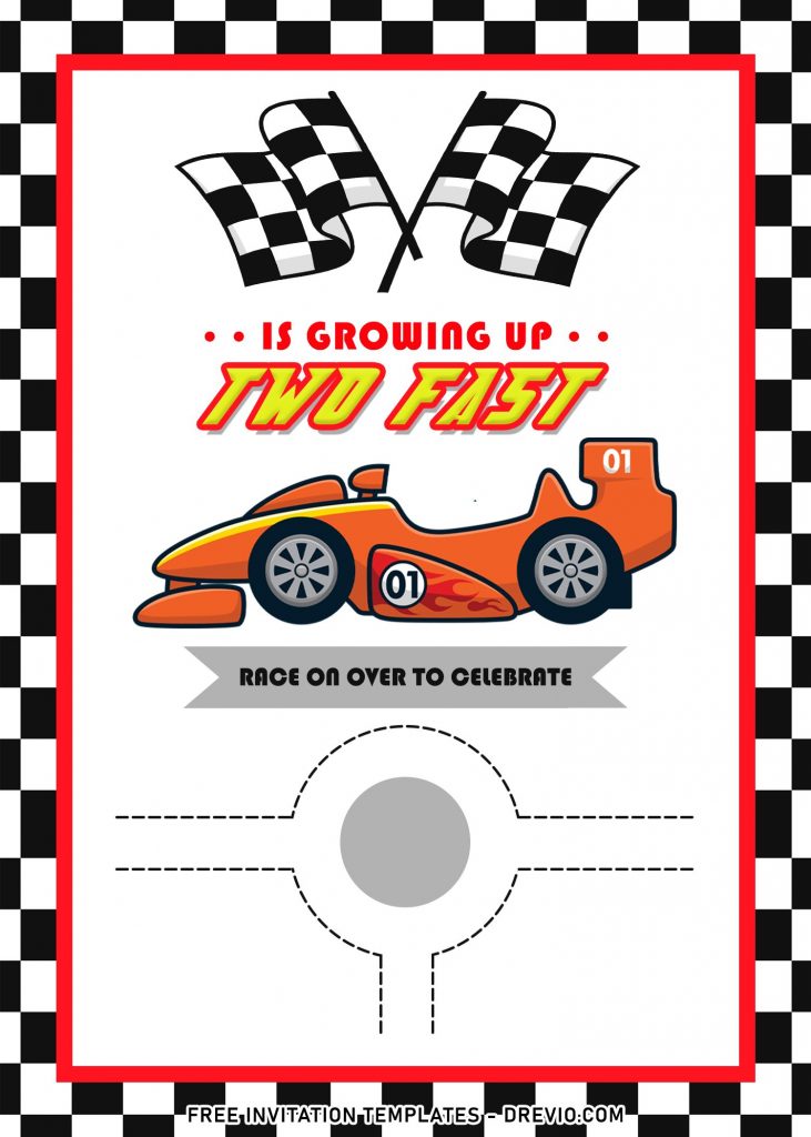 8+ Awesome Racing Formula 1 Boys Birthday Invitation Templates with cute cartoon formula 1 car