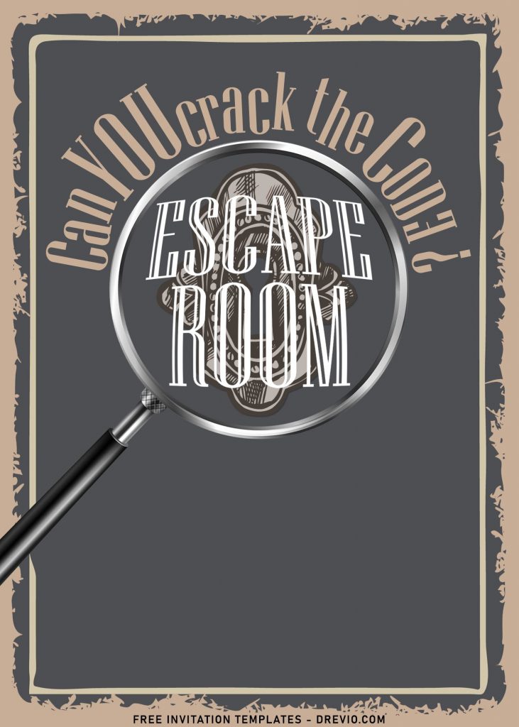 8+ Exciting Escape Room Party Invitation Templates For Kids, Teens And Adults with magnifier