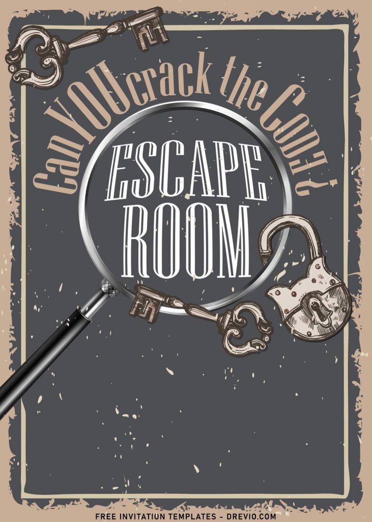 8+ Exciting Escape Room Party Invitation Templates For Kids, Teens And Adults with vintage lock and key