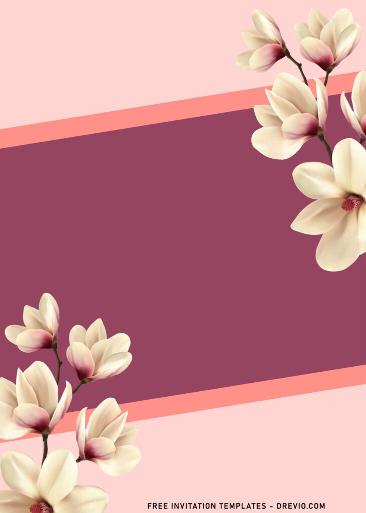 8+ Rustic Bouquet Wedding Invitation Templates with gorgeous magnolia