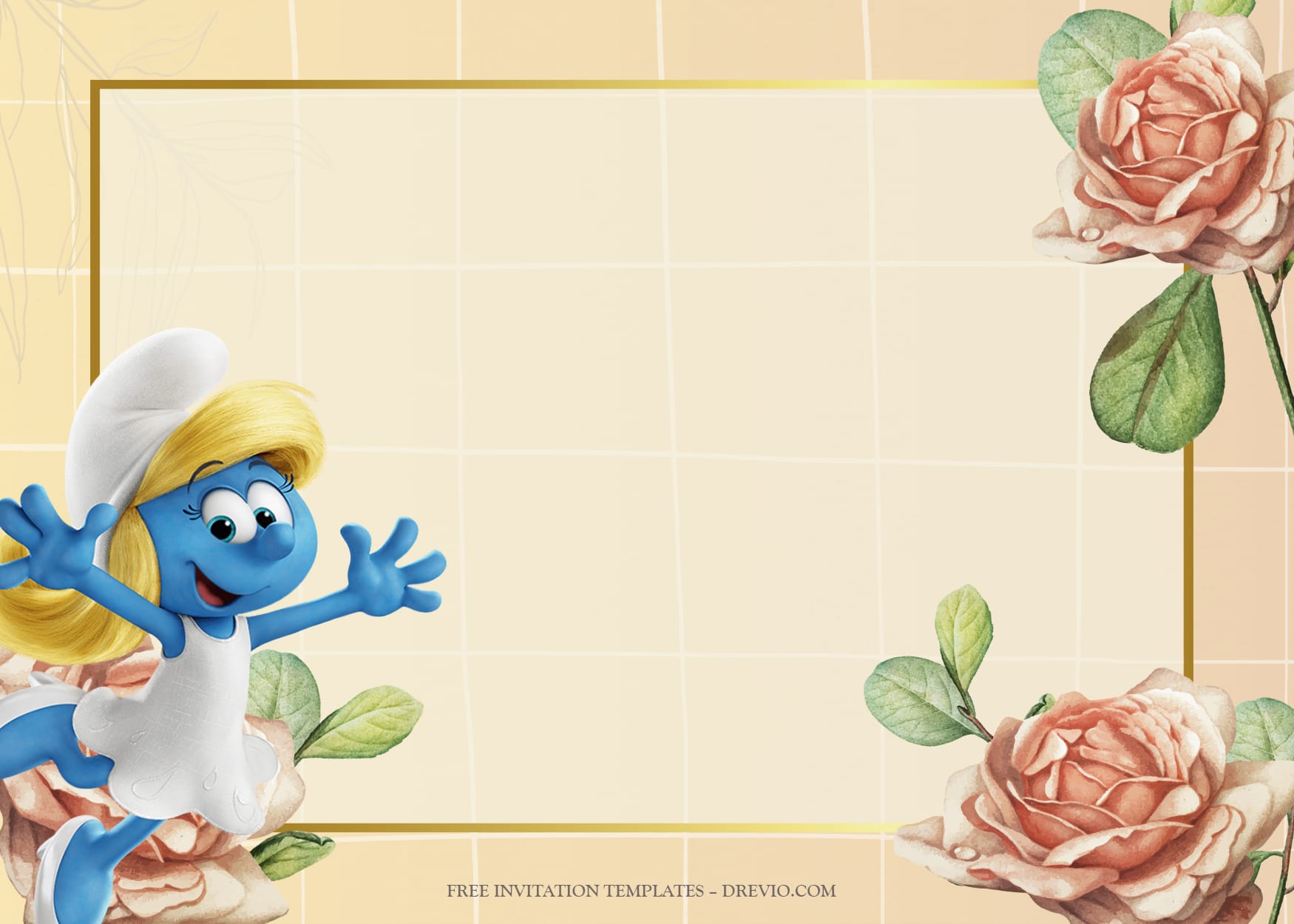 9+ Discover Nature With Smurfs Birthday Invitation Templates Type Three