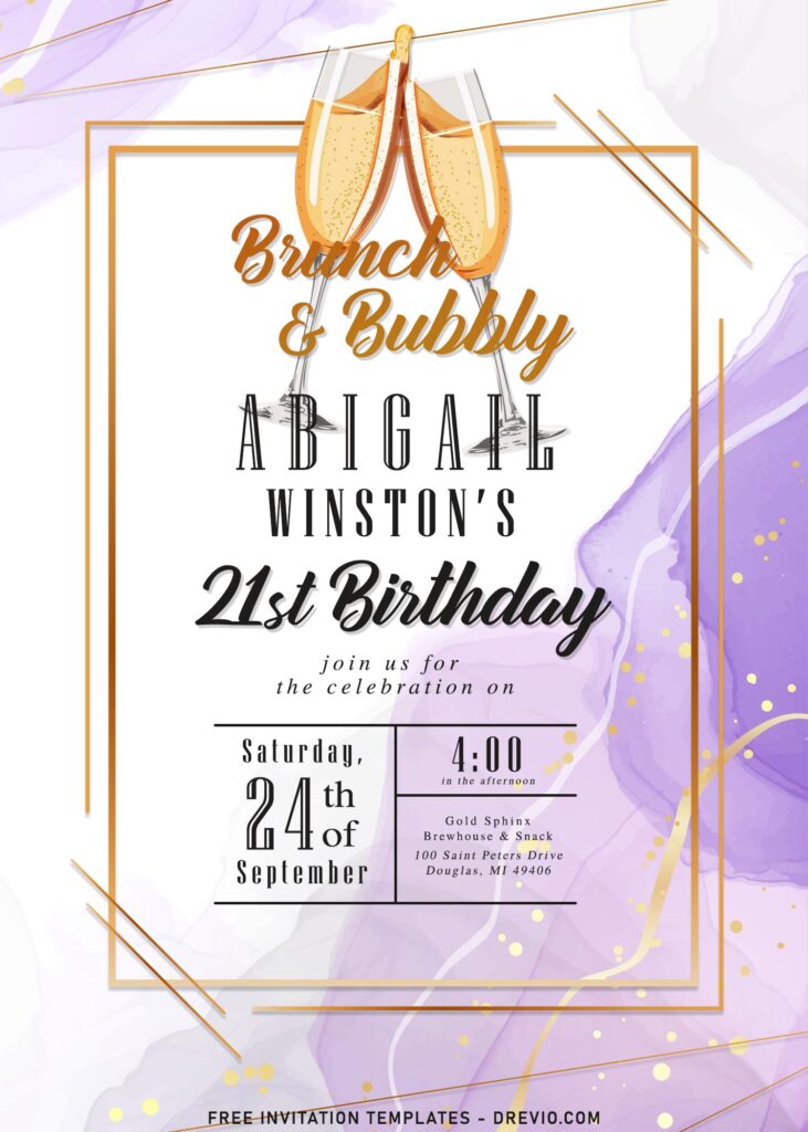 9+ Shiny Marble Brunch And Bubbly Party Invitation Templates