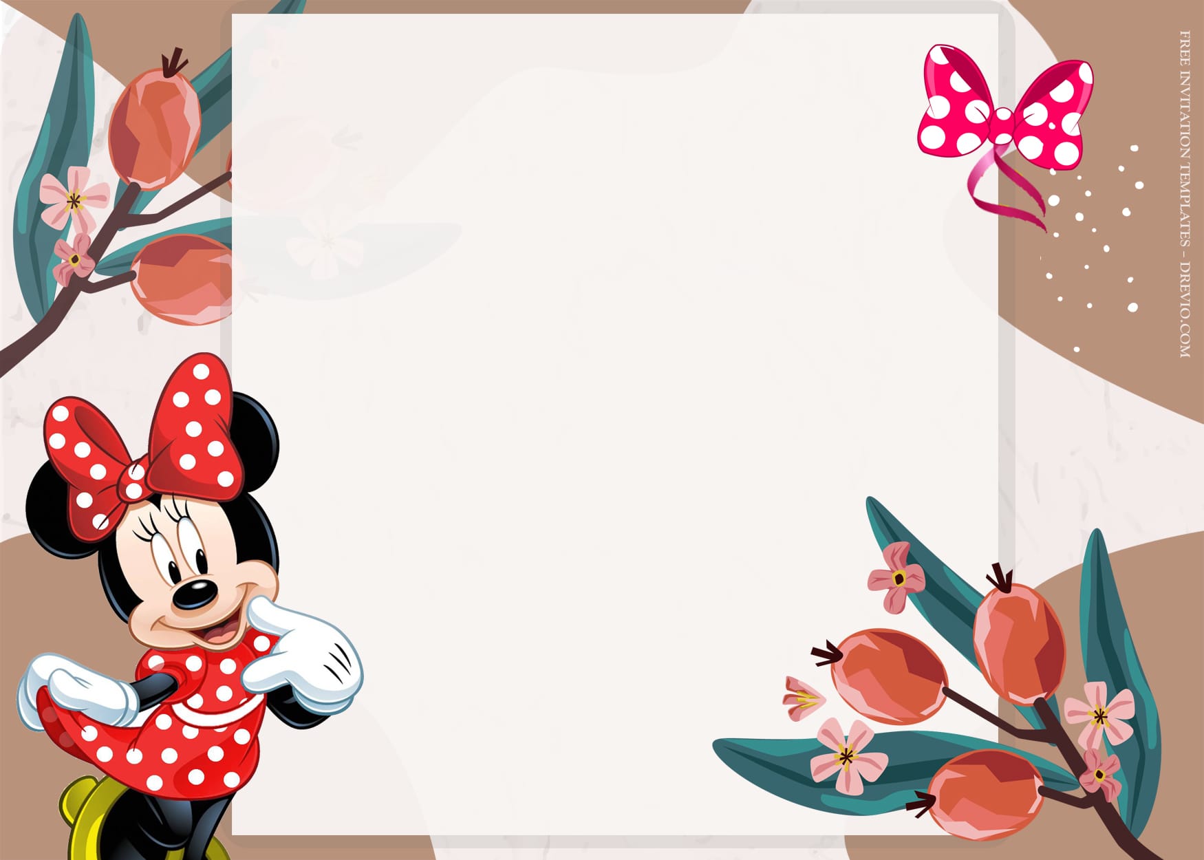 9+ Minnie Floral Blossom Birthday Invitation Templates Type Five