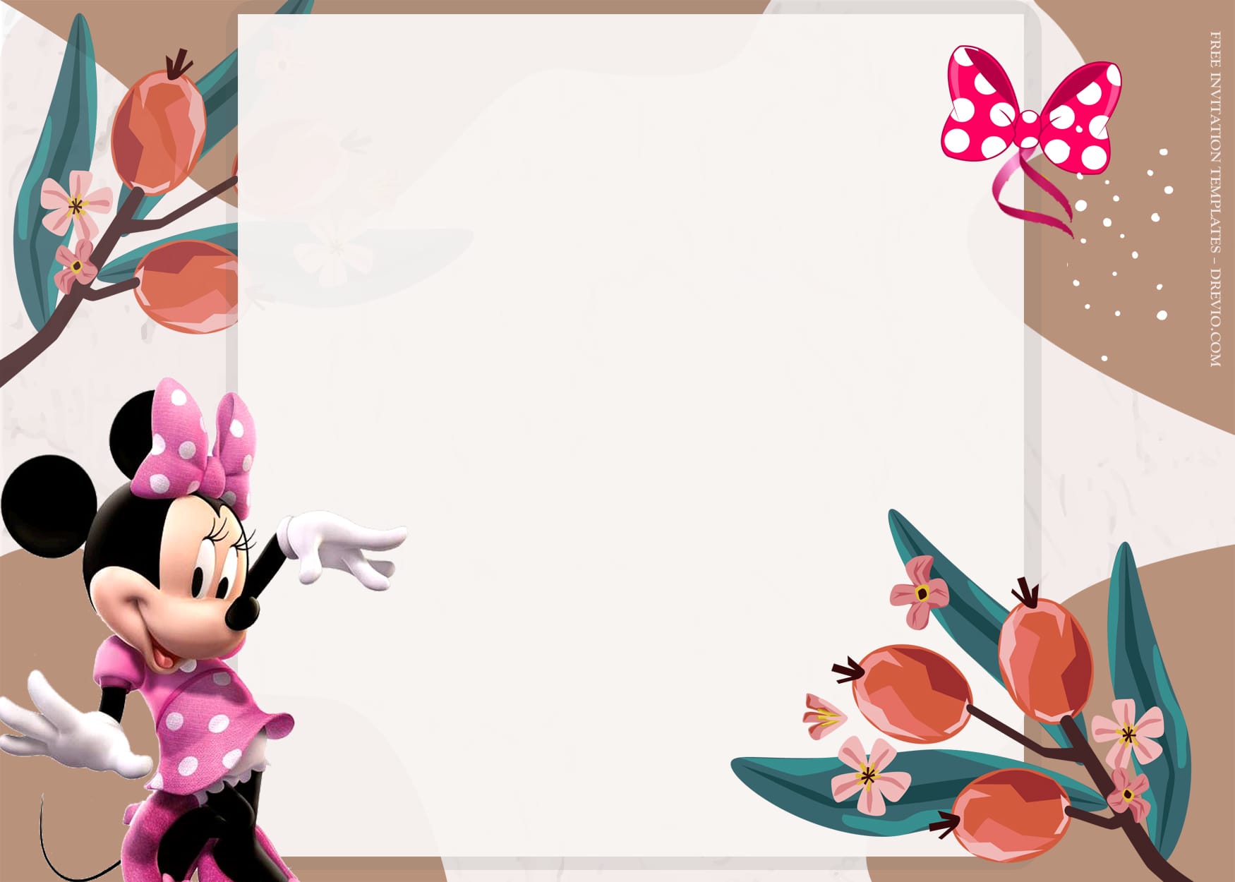 9+ Minnie Floral Blossom Birthday Invitation Templates Type Four