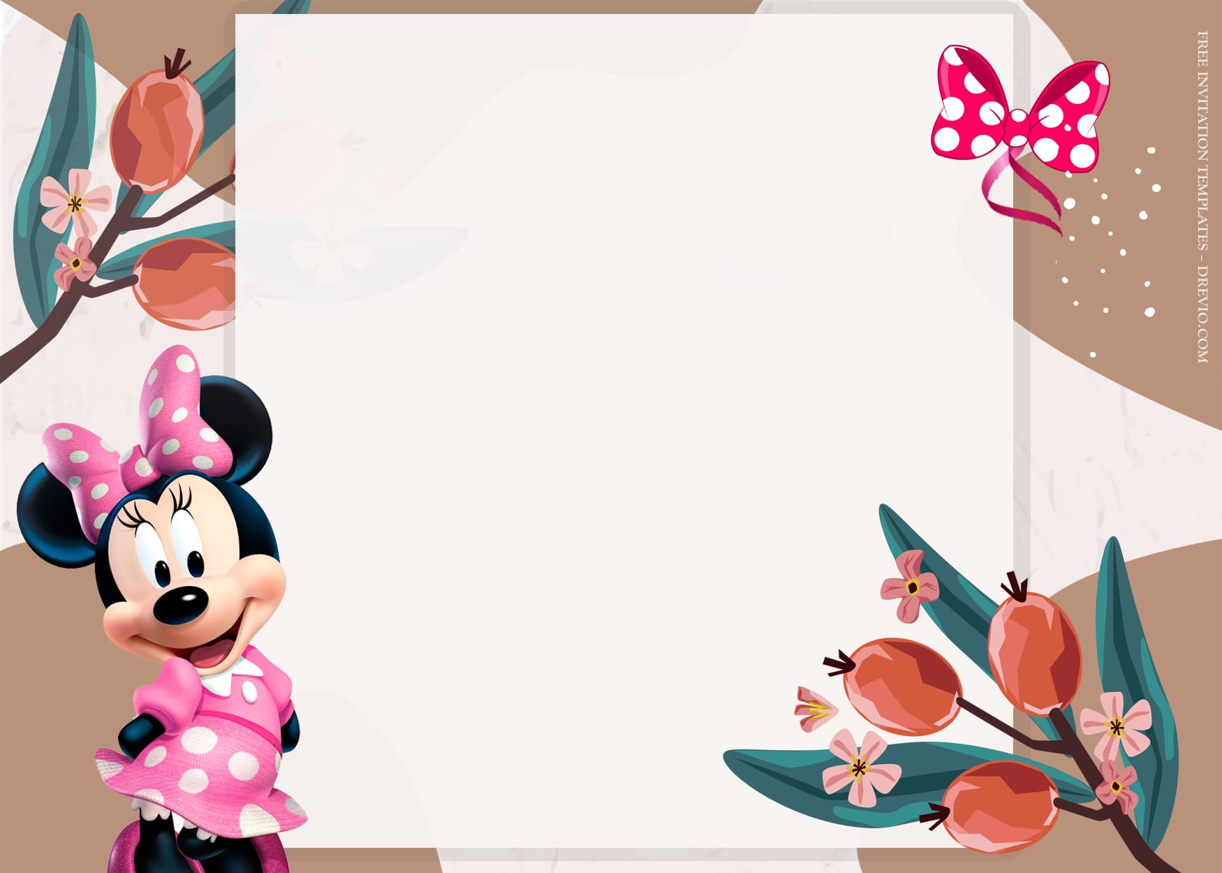 9+ Minnie Floral Blossom Birthday Invitation Templates Type Seven