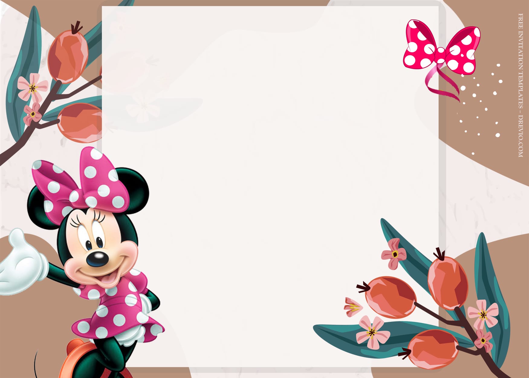 9+ Minnie Floral Blossom Birthday Invitation Templates Type Six