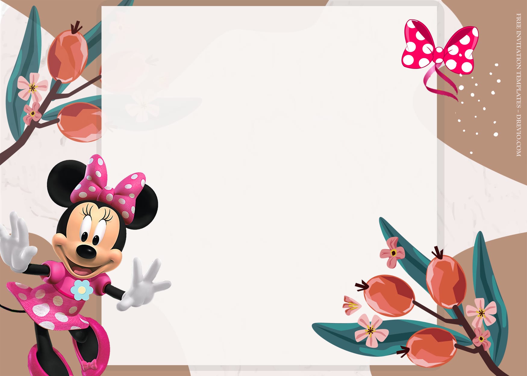 9+ Minnie Floral Blossom Birthday Invitation Templates Type Three