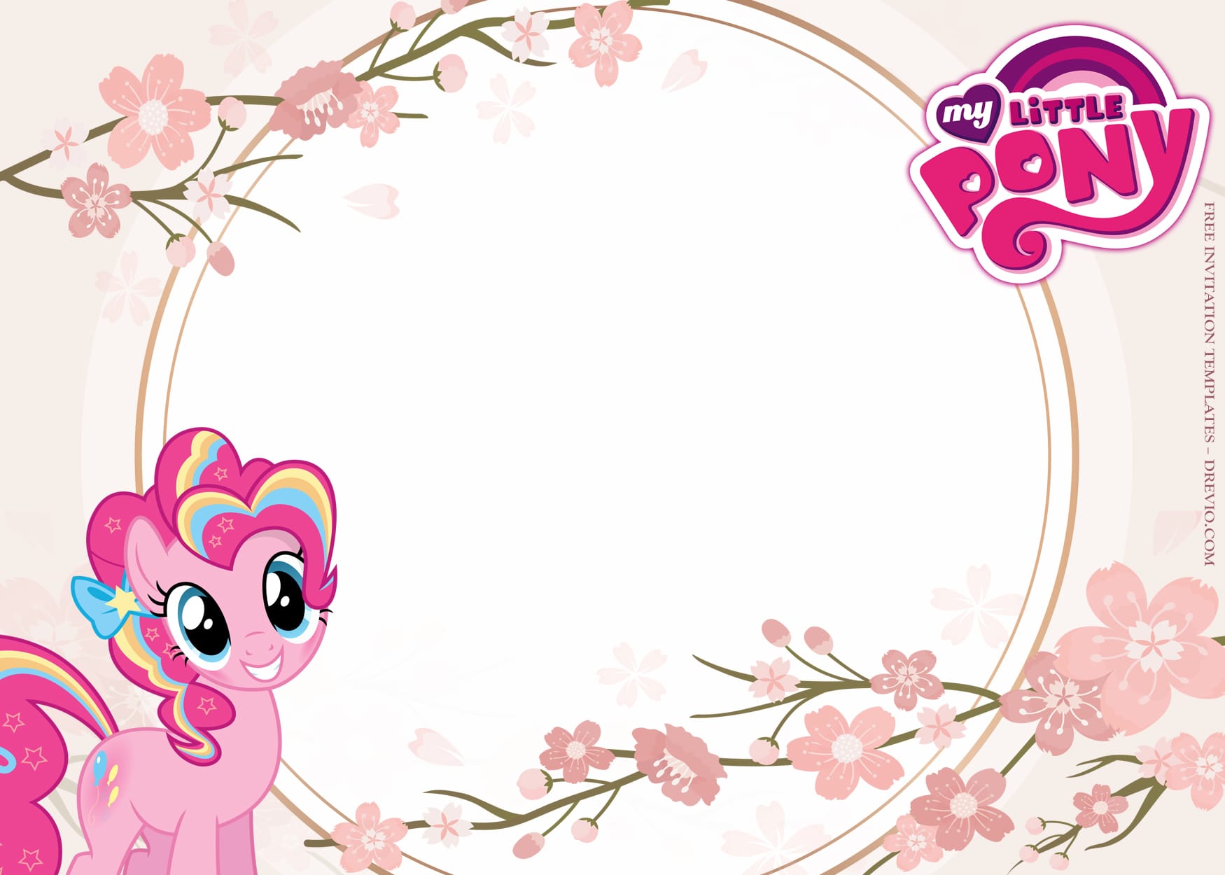 9+ Pink Romance Pinkie Pie Birthday Invitation Templates Type Four