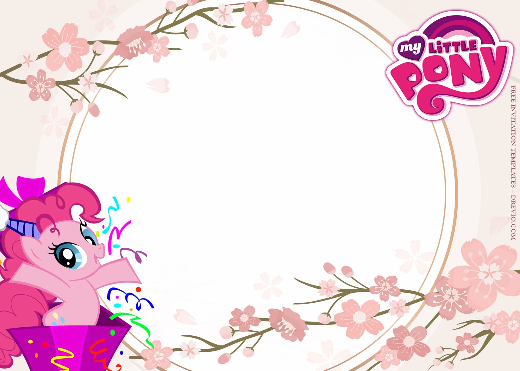 9+ Pink Romance Pinkie Pie Birthday Invitation Templates Type Three