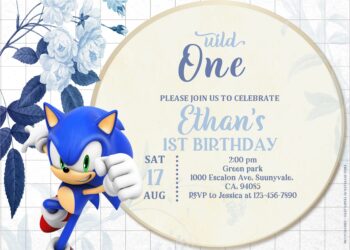 9+ Static Blue Run With Sonic Birthday Invitation Templates Title