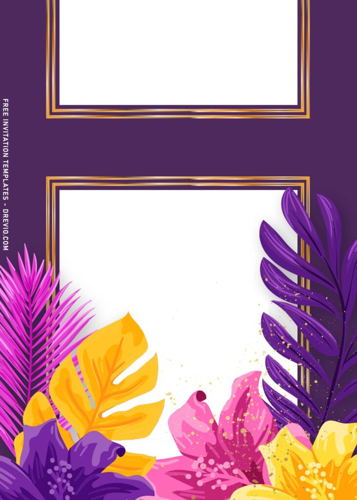 9+ Fancy Tropical Beach Party Invitation Templates with pink lily