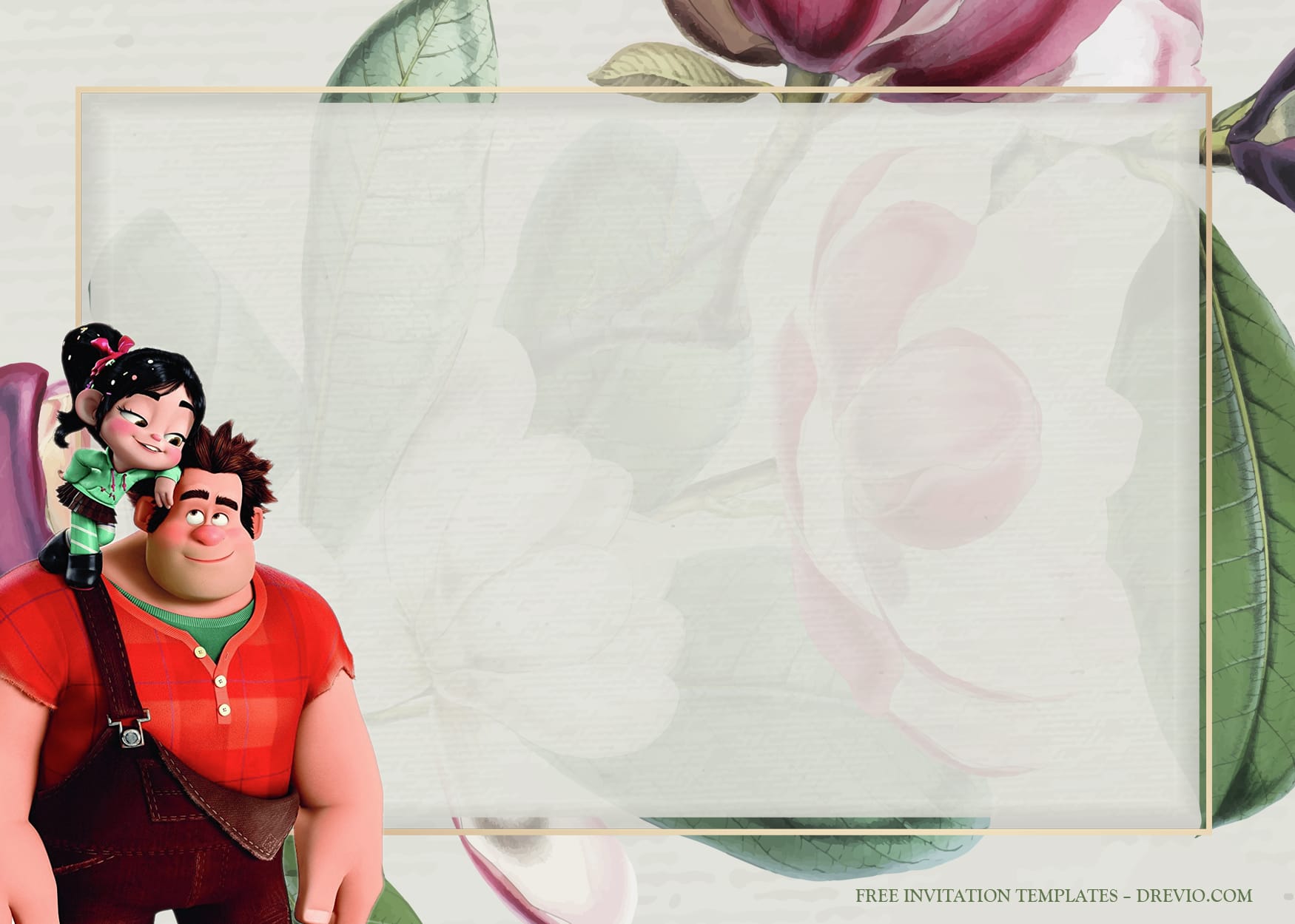 9+ Wreck It Ralph With Penelope Birthday Invitation Templates Type Two