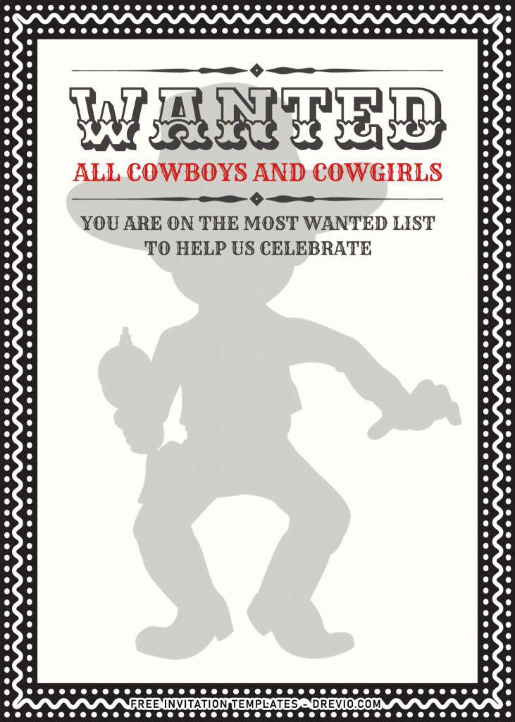 9+ Cowboy And Cowgirl Invitation Templates For Awesome Joint Birthday with bandana border