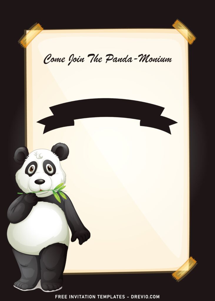 10+ Cute Party Like A Panda Birthday Invitation Templates with cartoon panda